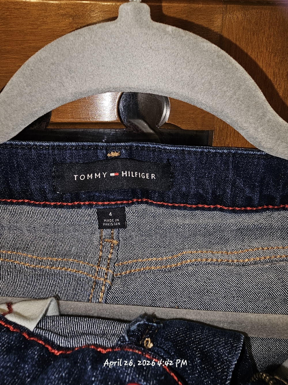 Tommy Hilfiger Dark Wash Denim Jeans - Navy with Red Stitching